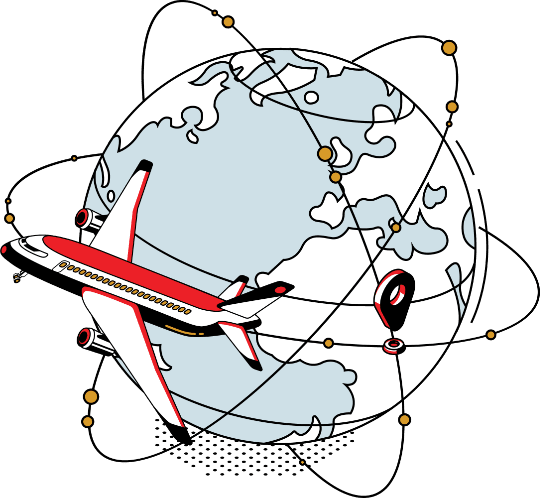 global-plane Plane flying around Globe